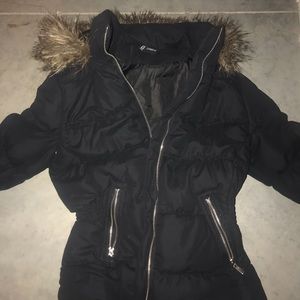 Black Jacket with a Fur Hood